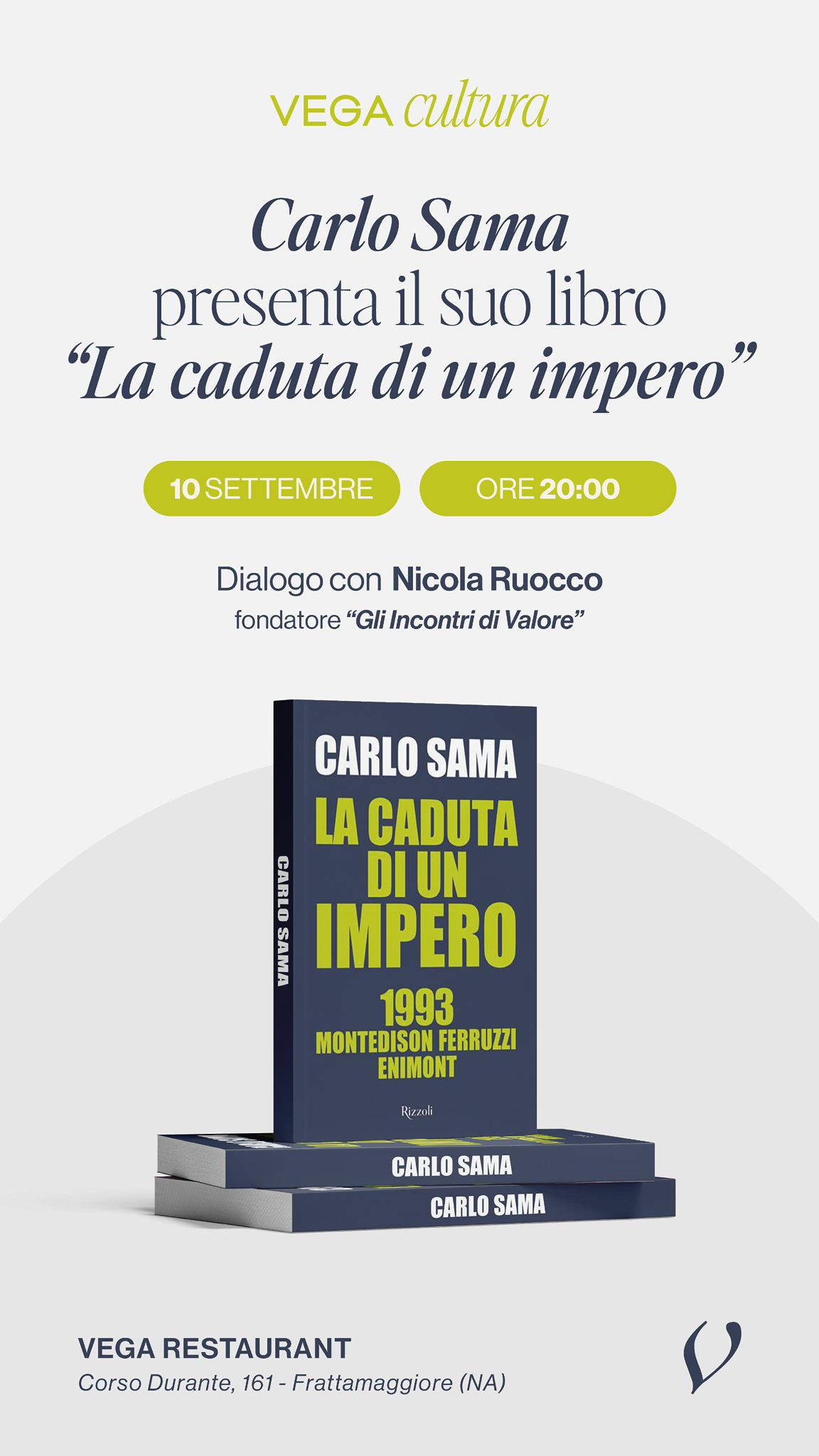 CARLO SAMA PRESENTA IL SUO LIBRO “LA CADUTA DI UN IMPERO”