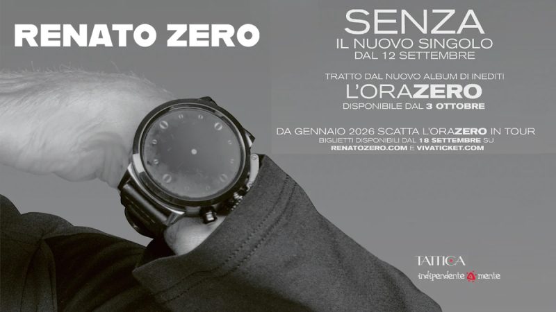 RENATO ZERO DA GENNAIO 2026 SCATTA L’ORAZERO IN TOUR