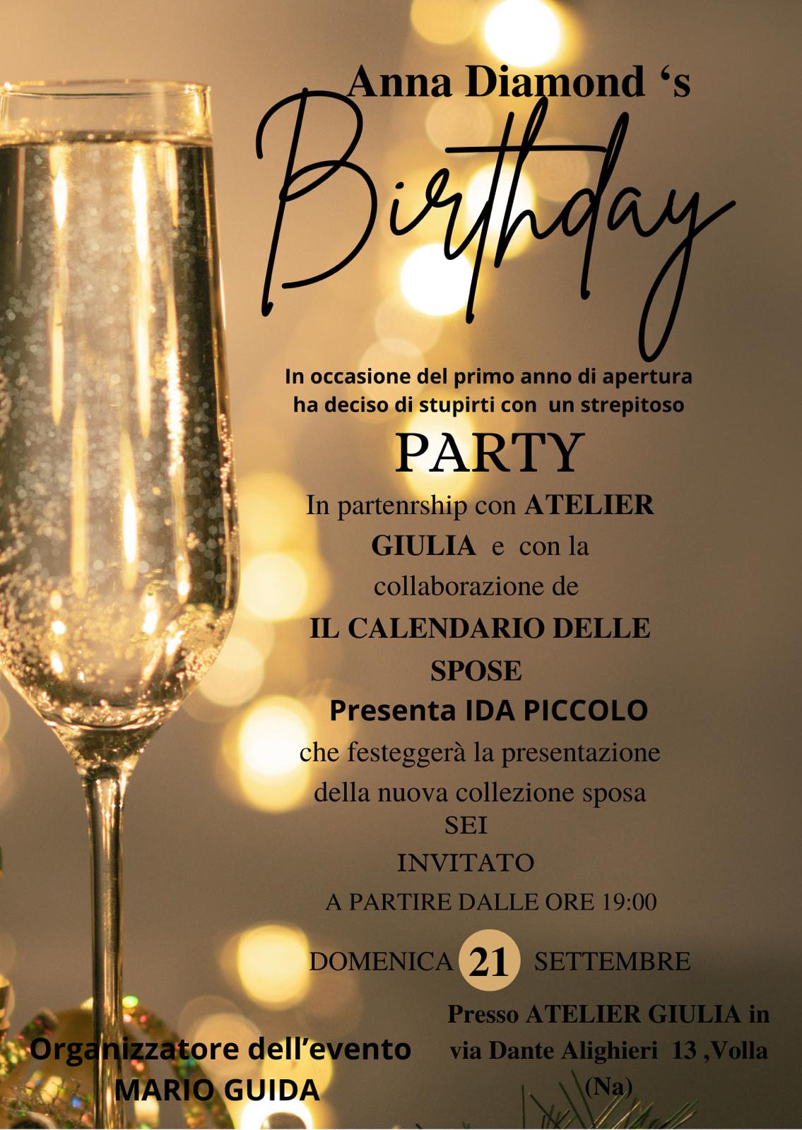 L’EVENTO D’AUTORE ANNA DIAMOND’S BIRTHDAY