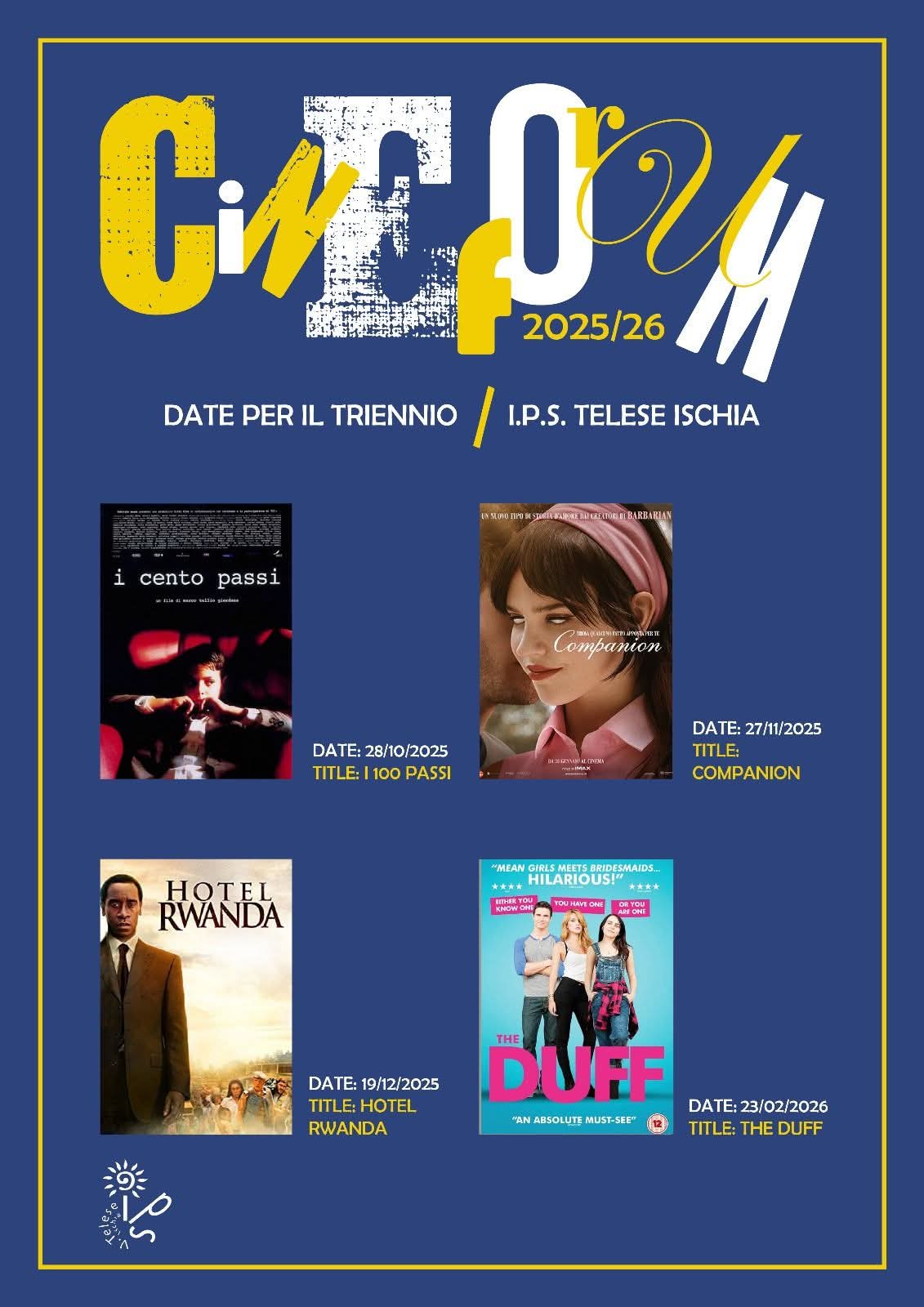 CINEFORUM PRESSO L’ISTITUTO VINCENZO TELESE