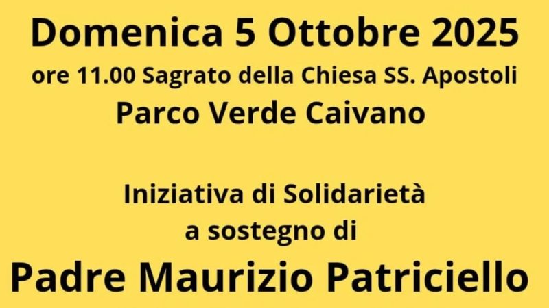 DOMENICA AL PARCO VERDE L’INIZIATIVA “IO STO CON PADRE MAURIZIO”