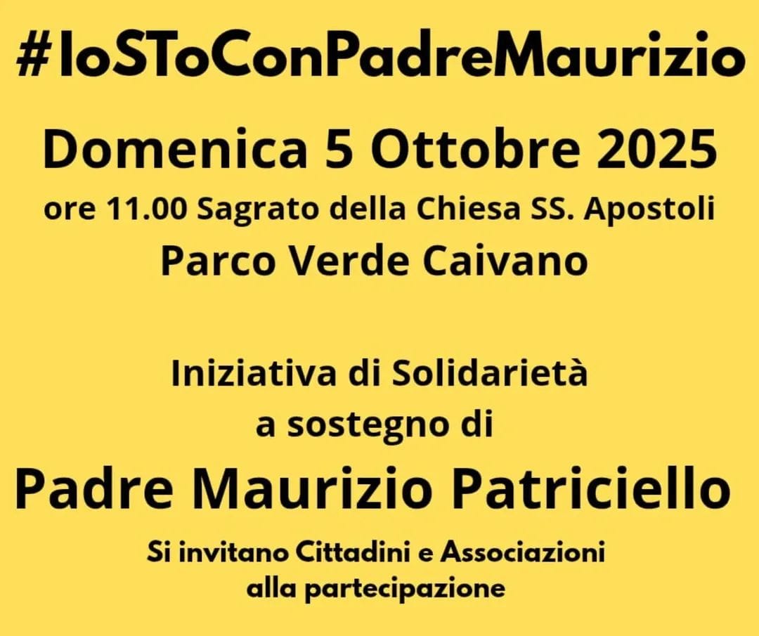 DOMENICA AL PARCO VERDE L’INIZIATIVA “IO STO CON PADRE MAURIZIO”