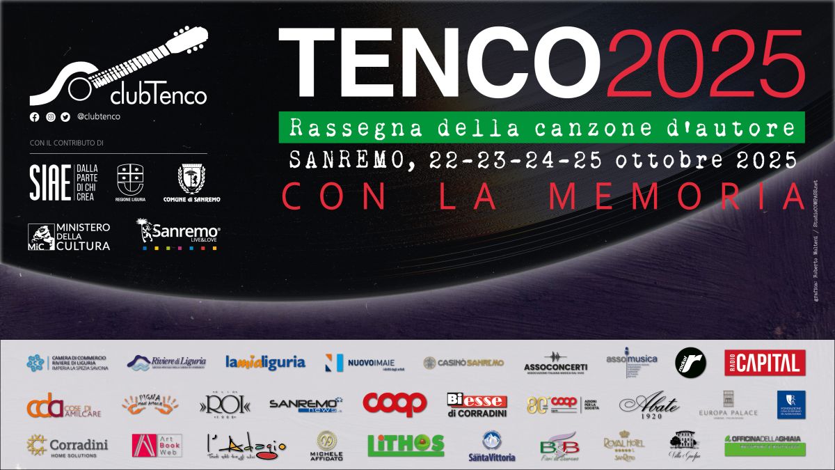 Al TEATRO ARISTON DI SANREMO AL VIA LA RASSEGNA DELLA CANZONE D’AUTORE PREMIO TENCO 2025