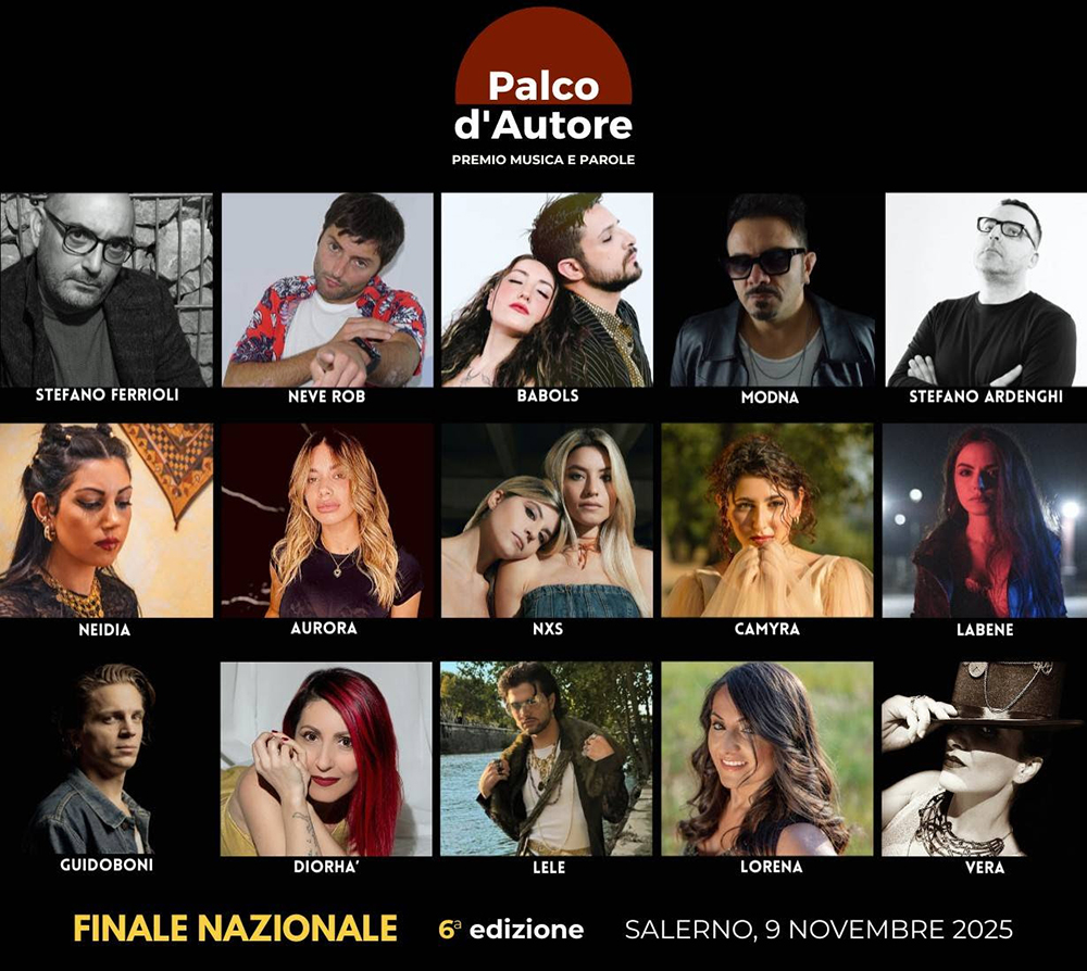 SALERNO, PALCO D’AUTORE 2025: 15 FINALISTI IN GARA IL 9 NOVEMBRE