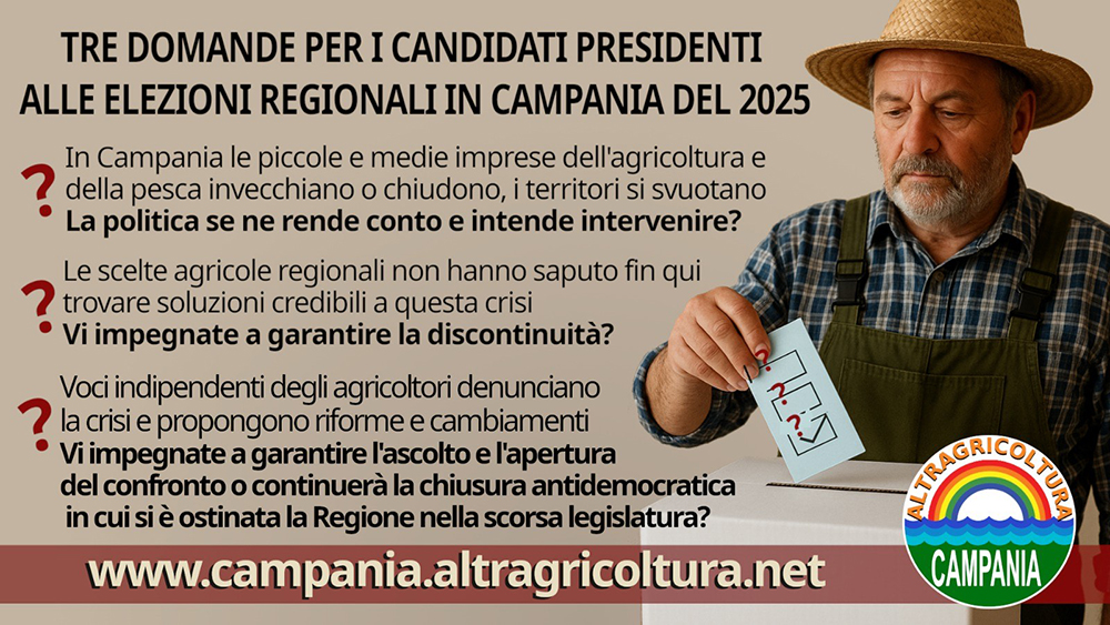 ALTRAGRICOLTURA PROVINCIA DI AVELLINO AI CANDIDATI ALLE REGIONALI: ESPRIMETEVI!