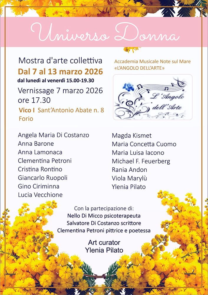 FORIO. “UNIVERSO DONNA” MOSTRA COLLETTIVA DI OPERE CENTRATE SULL’ESSENZA DEL FEMMINILE