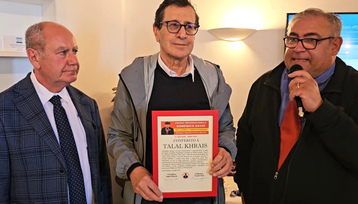5^ EDIZIONE DEL PREMIO “DOMENICO SAVIO”, RICONOSCIMENTO AL GIORNALISTA LIBANESE TALAL KHRAIS, CREATO UN PONTE DI PACE COL MEDIO ORIENTE
