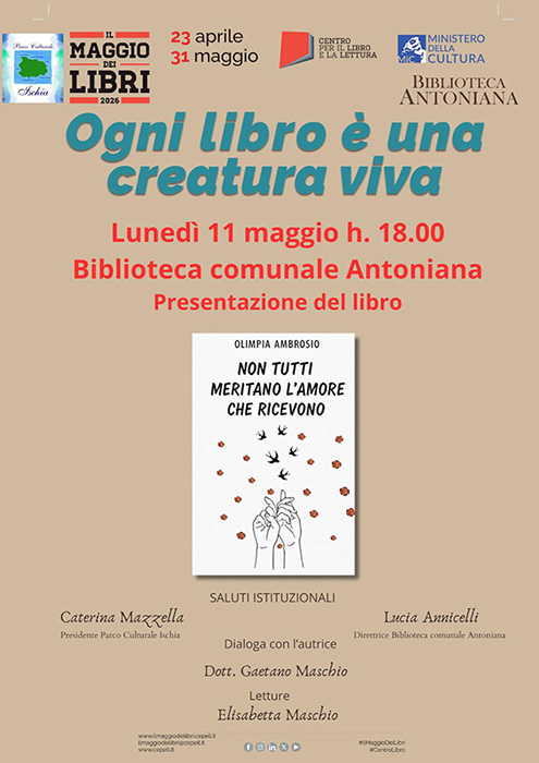ALLA BIBLIOTECA ANTONIANA LA PRESENTAZIONE DEL LIBRO “NON TUTTI MERITANO L’AMORE CHE RICEVONO” DI OLIMPIA AMBROSIO
