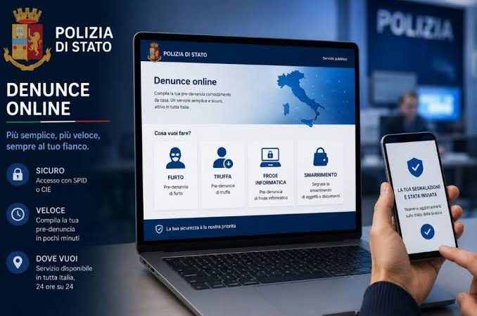 DENUNCE ONLINE: ATTIVO IL NUOVO SERVIZIO DELLA POLIZIA DI STATO