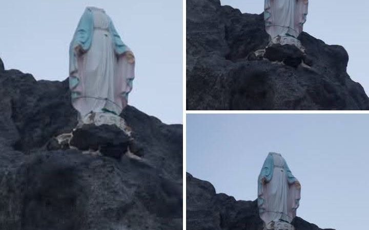 DECAPITATA LA STATUA DELLA MADONNA ALLA PELARA. È LA TERZA VOLTA CHE ACCADE