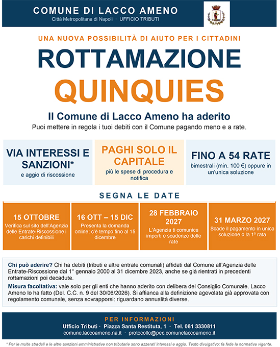 ROTTAMAZIONE QUINQUIES, LACCO AMENO ADERISCE: UNA NUOVA POSSIBILITÀ DI AIUTO PER I CITTADINI