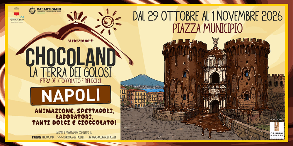 CHOCOLAND NAPOLI, A PIAZZA MUNICIPIO RITORNA LA QUINTA EDIZIONE DELLA FIERA DEL CIOCCOLATO E DEI DOLCI: ASPETTANDO HALLOWEEN