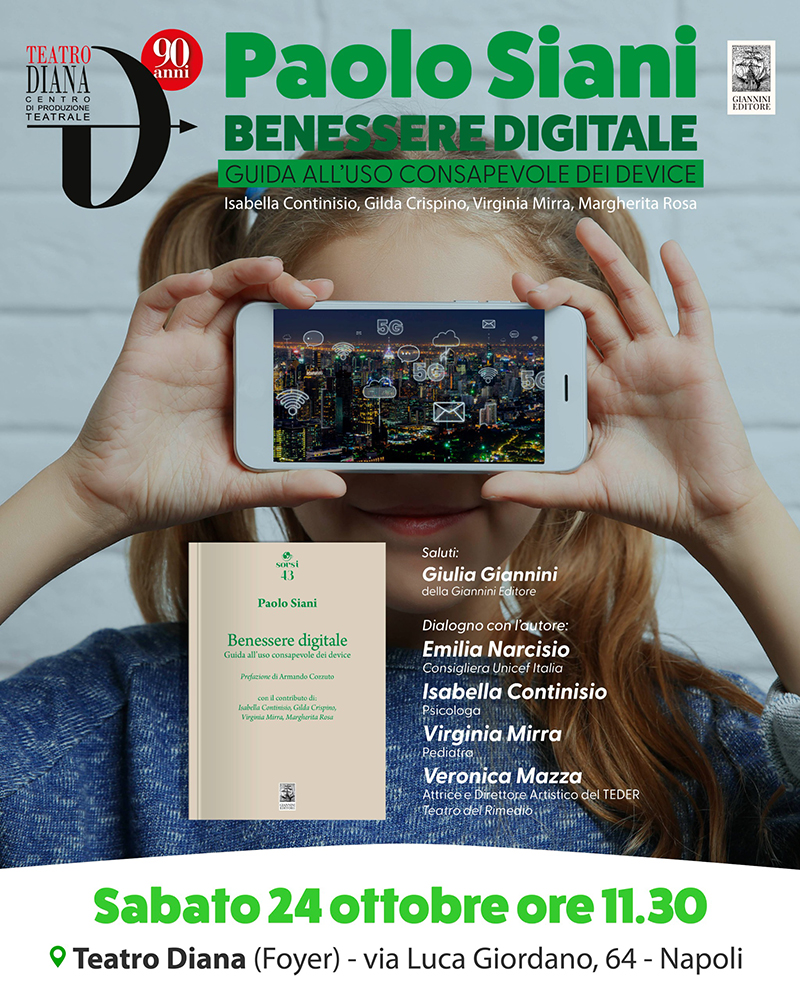 AL TEATRO DIANA PAOLO SIANI PRESENTA IL SUO ULTIMO LIBRO “BENESSERE DIGITALE”